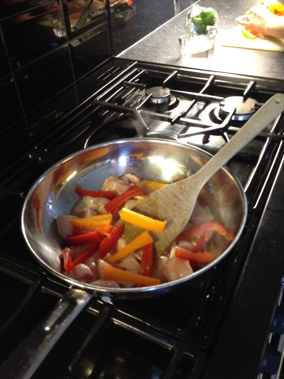 Chop and add orange pepper