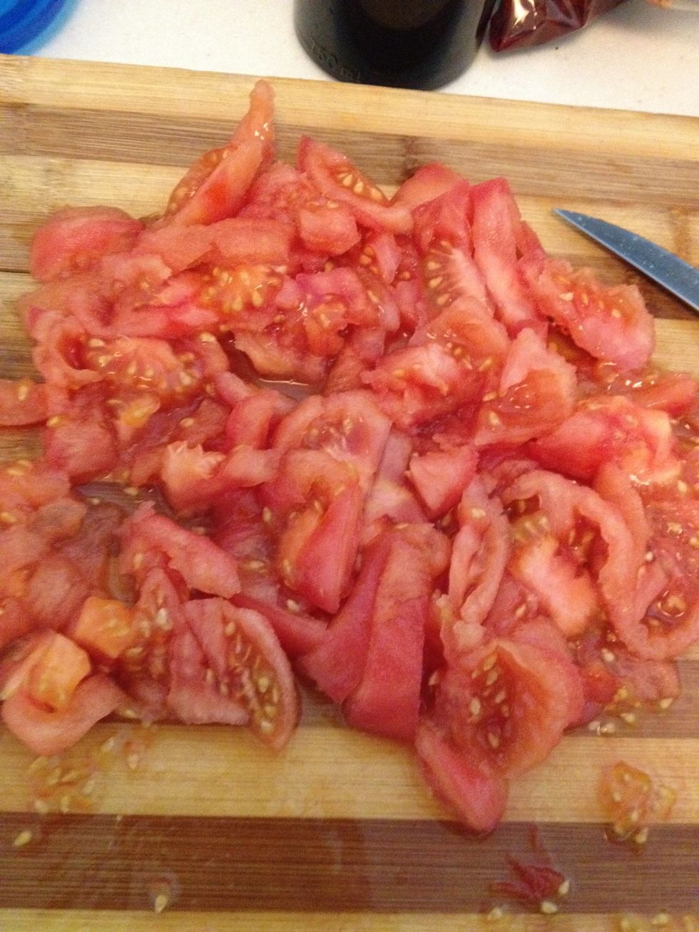 Chop and peel the tomatoes