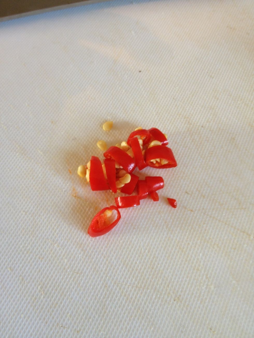 Chop bird's eye chili