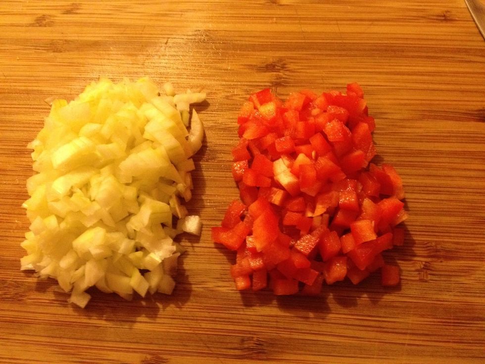 Chop capsicum and onion