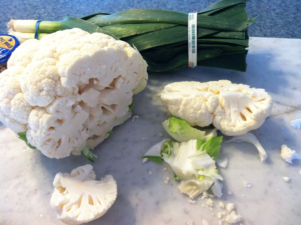 Chop cauliflower florets first