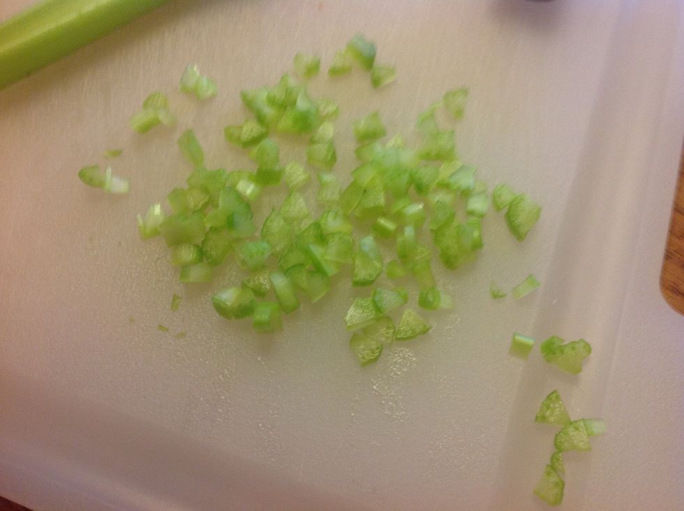 Chop celery into small pieces