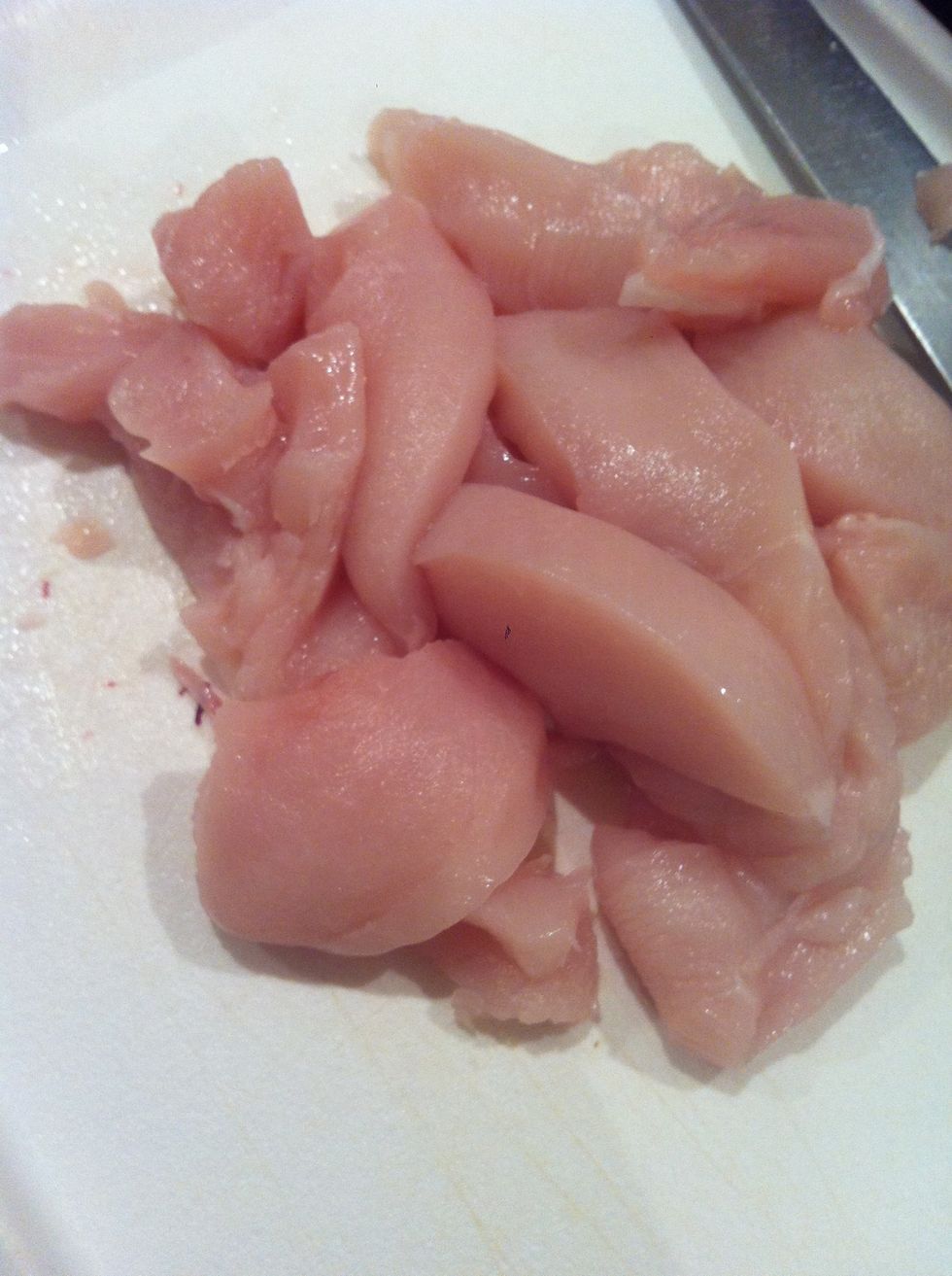 Chop chicken into small chunks