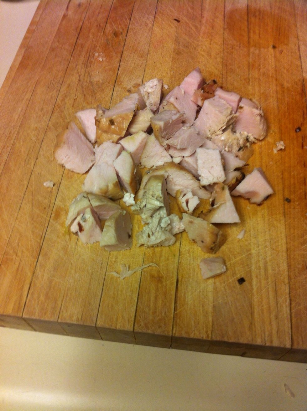 Chop chicken (or turkey)