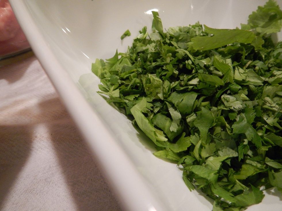 Chop chop chop that cilantro! Did you know that cilantro is Spanish for coriander?