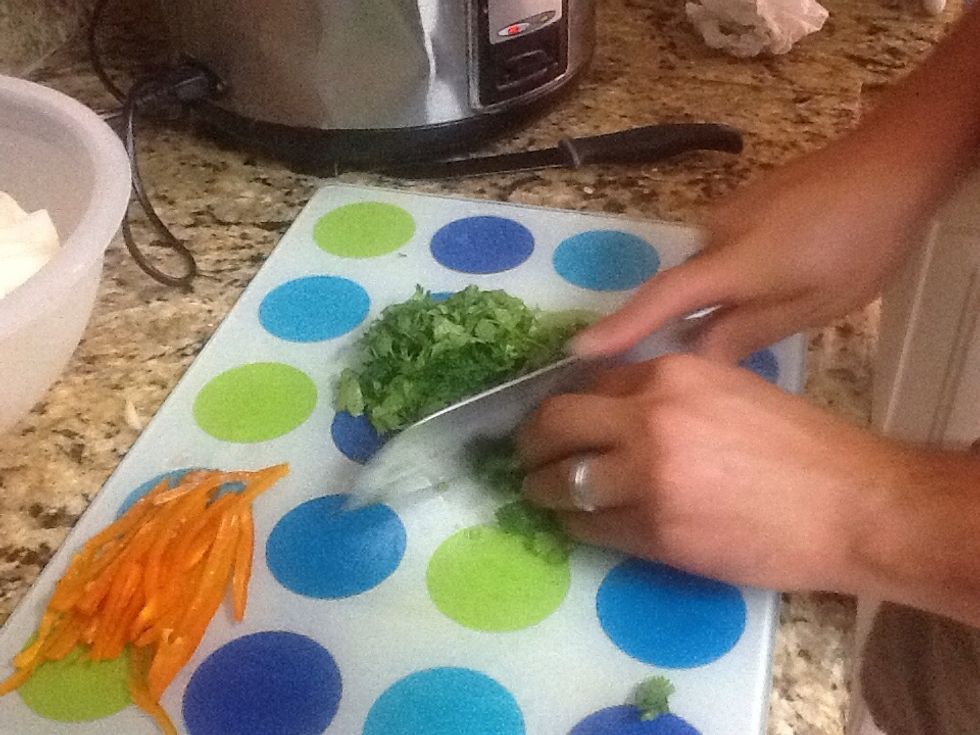 Chop cilantro.