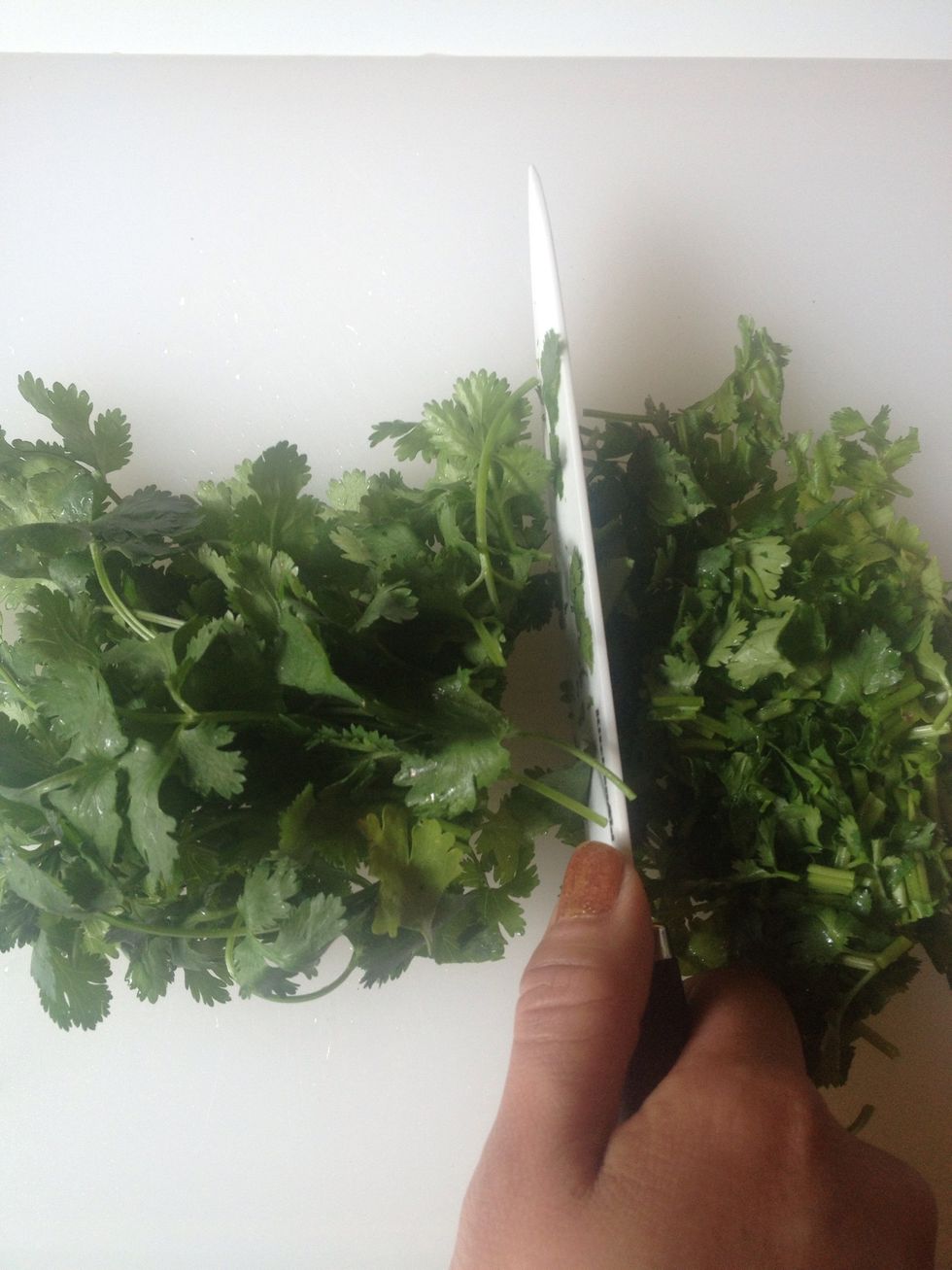 Chop cilantro