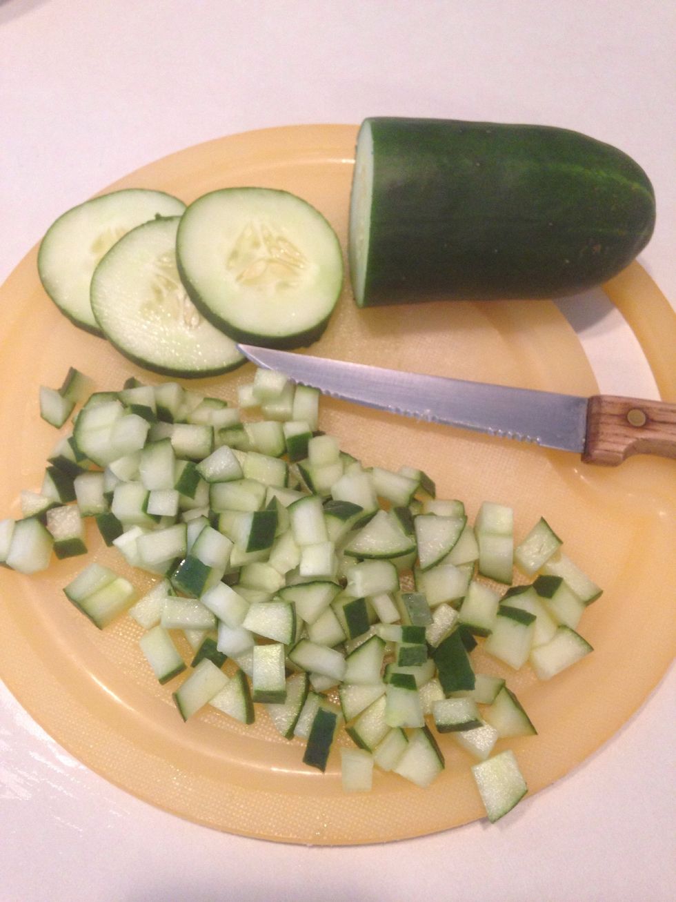 Chop cucumber.