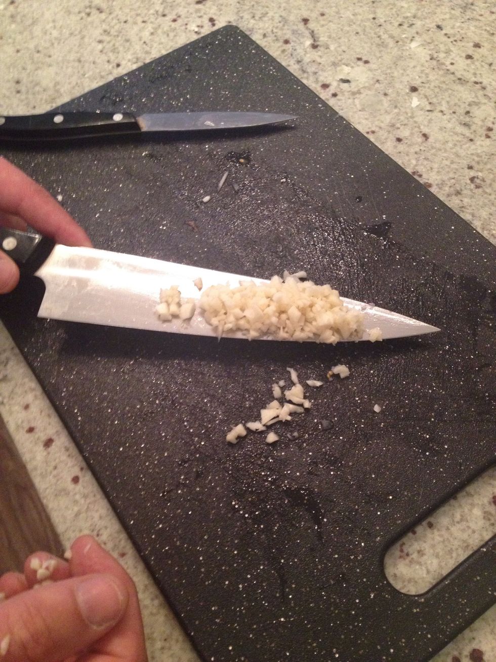 Chop garlic finely