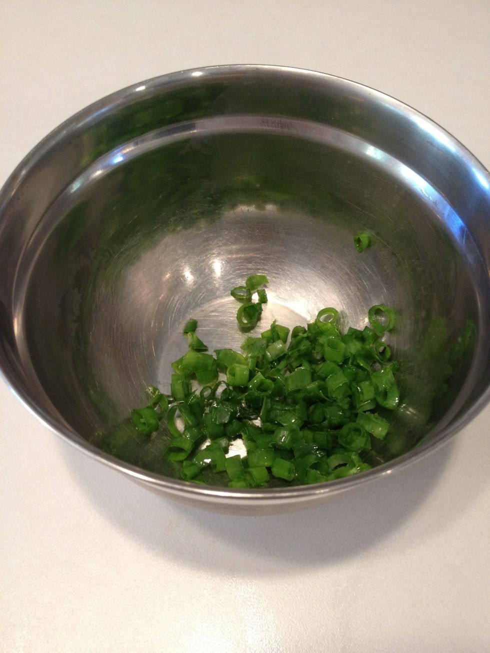 Chop green onions.  Set aside.