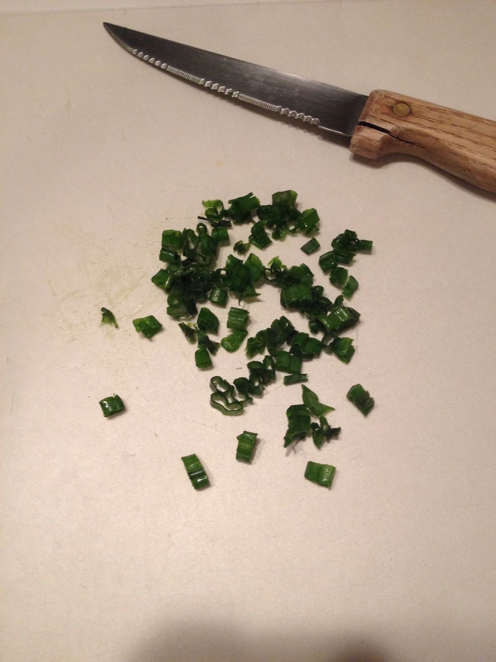 Chop green onions. Set aside.