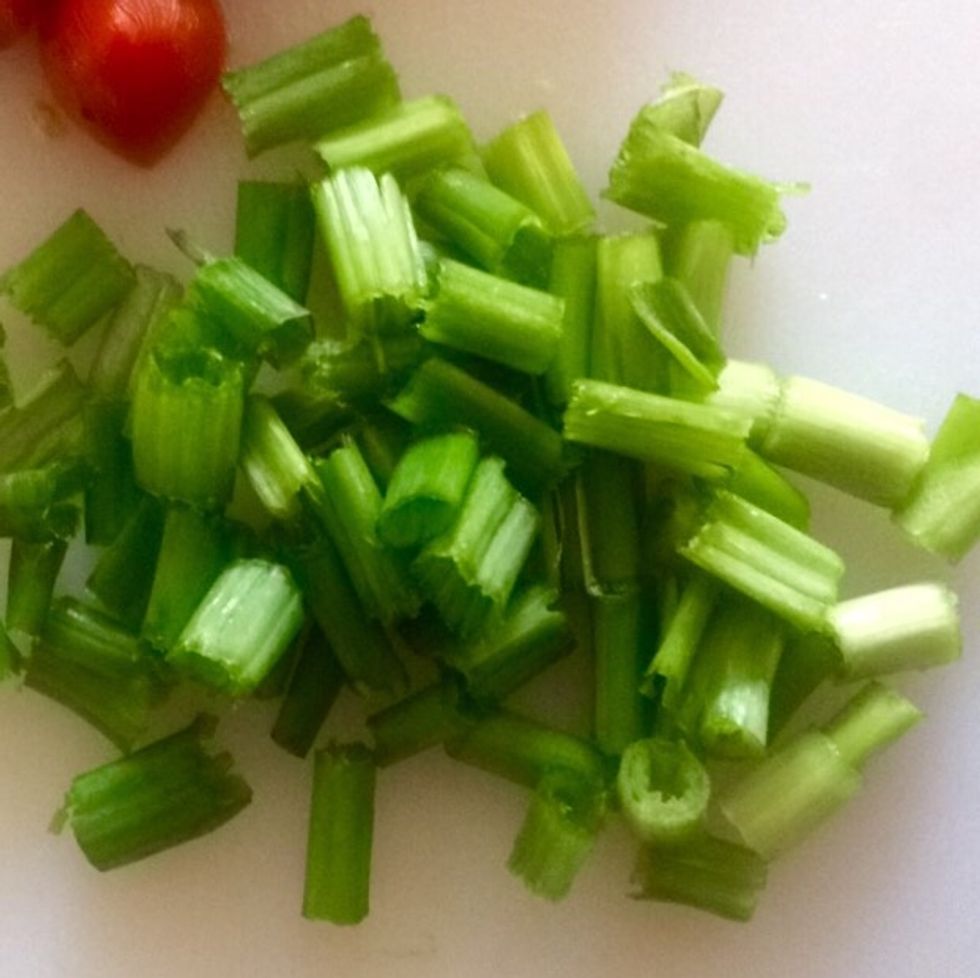 Chop green onions