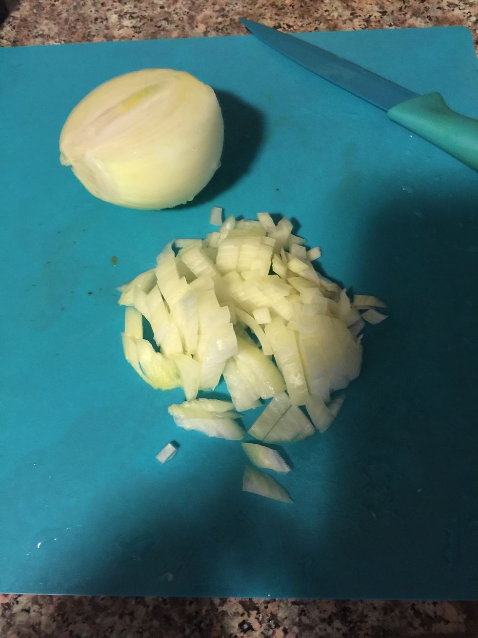 Chop half an onion.
