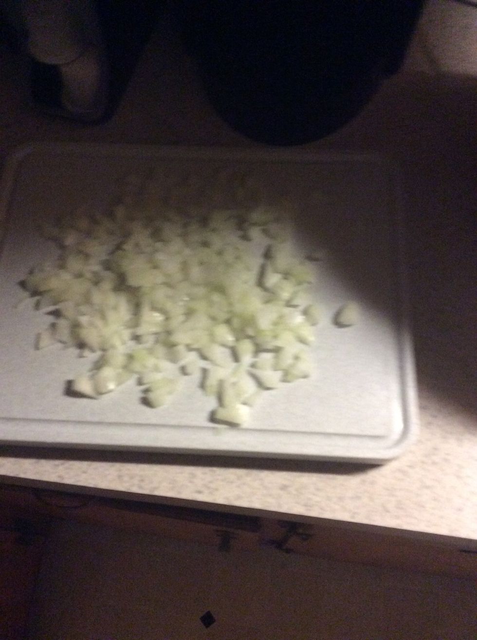 Chop half to a quarter of an onion