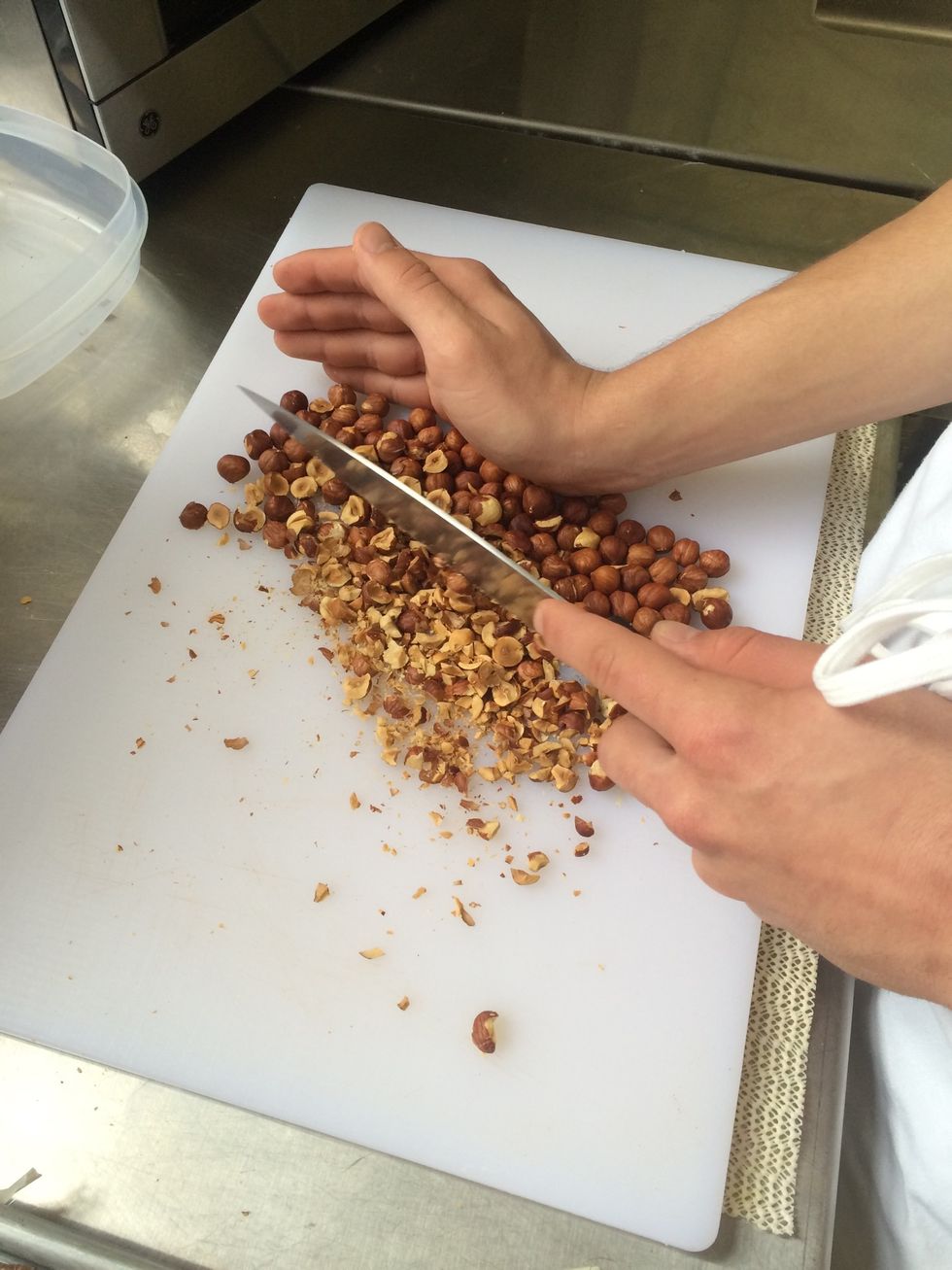 chop hazelnuts