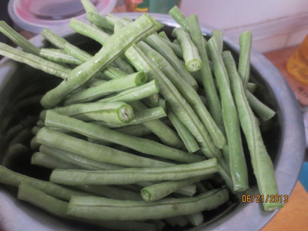 Chop into about two or three inch lengths