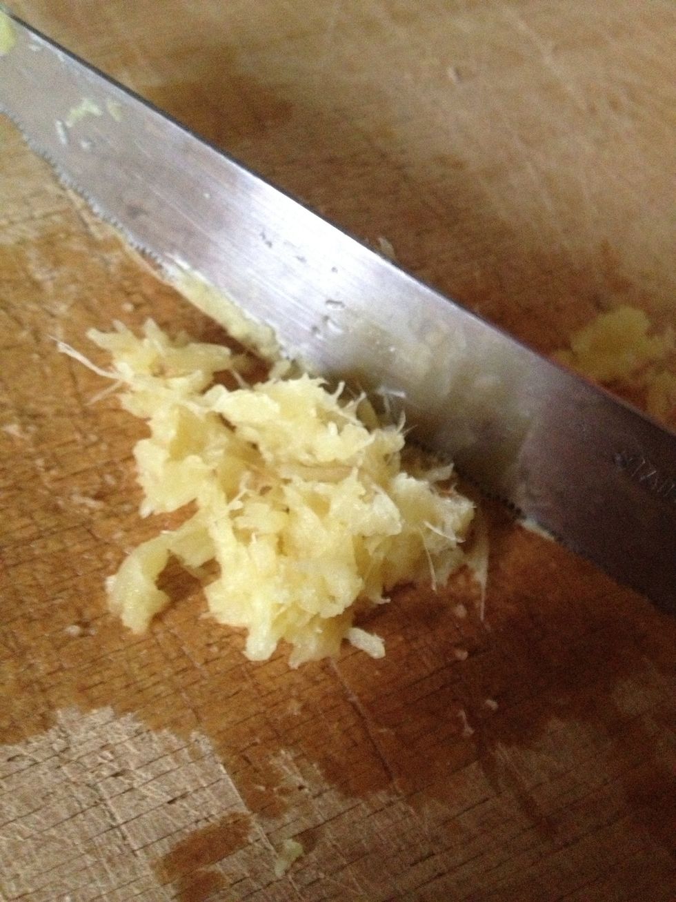 Chop it fine. I put it through a garlic mincer first.