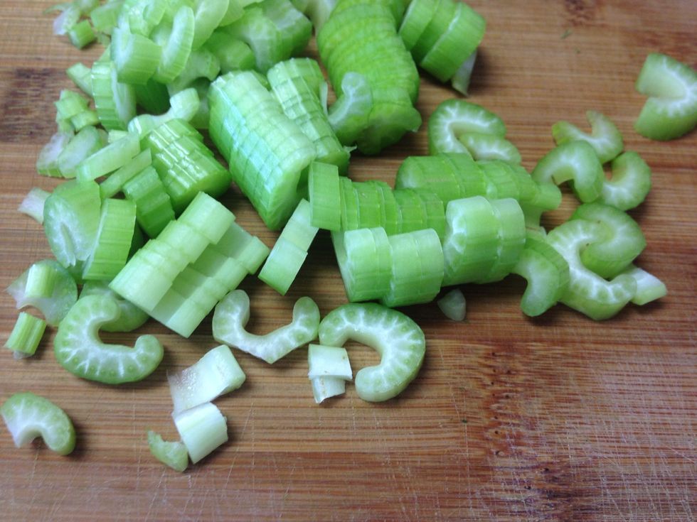 Chop medium. Save in a separate bowl.