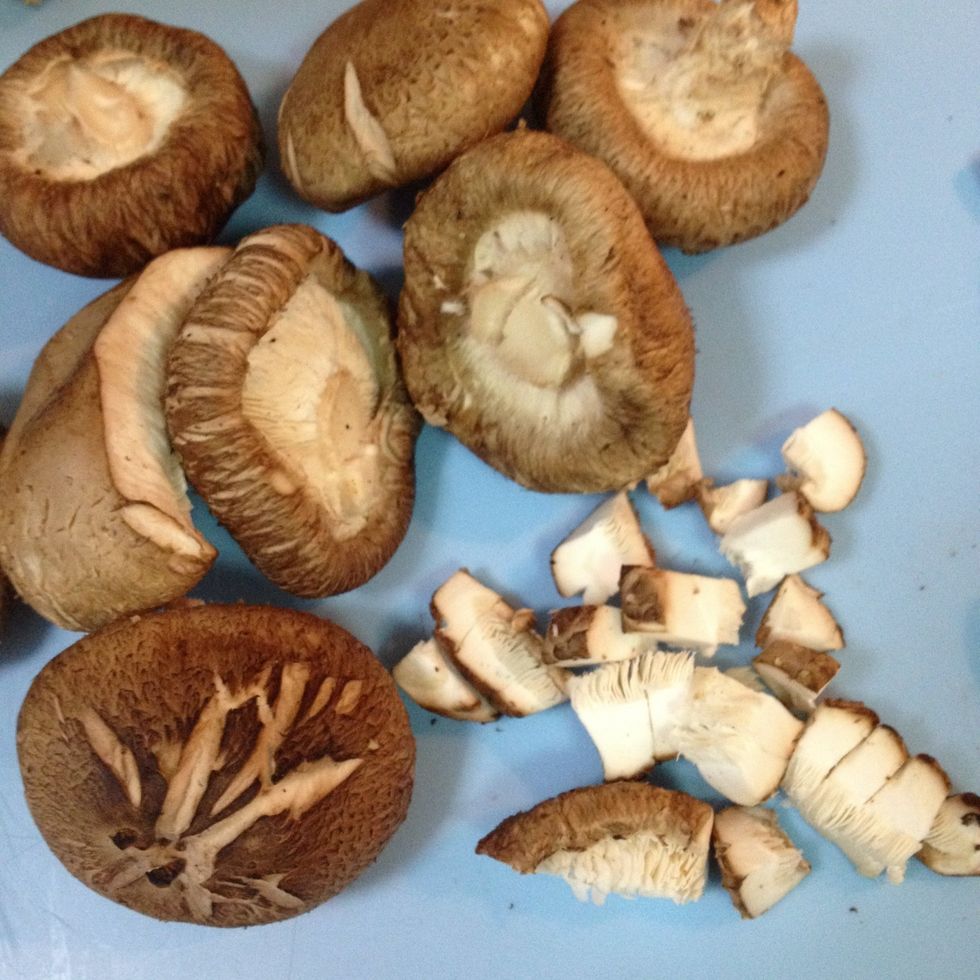 Chop mushrooms and saut\u00e9. Season with salt&pepper and Italian seasoning. Put aside.