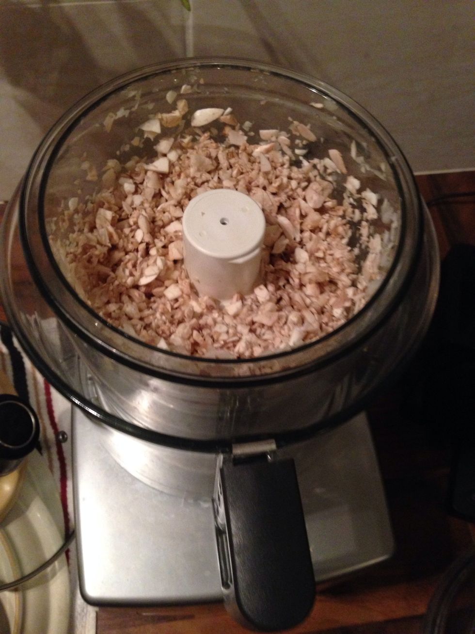 Chop mushrooms in the food processor