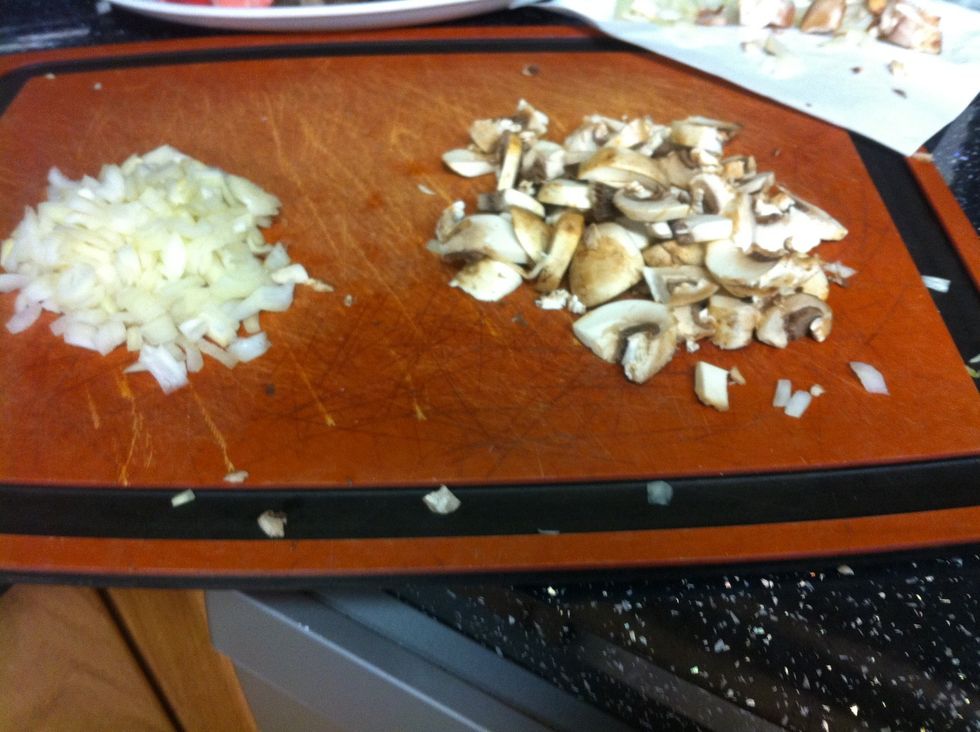 Chop mushrooms (sorry mine are abit brown haha)