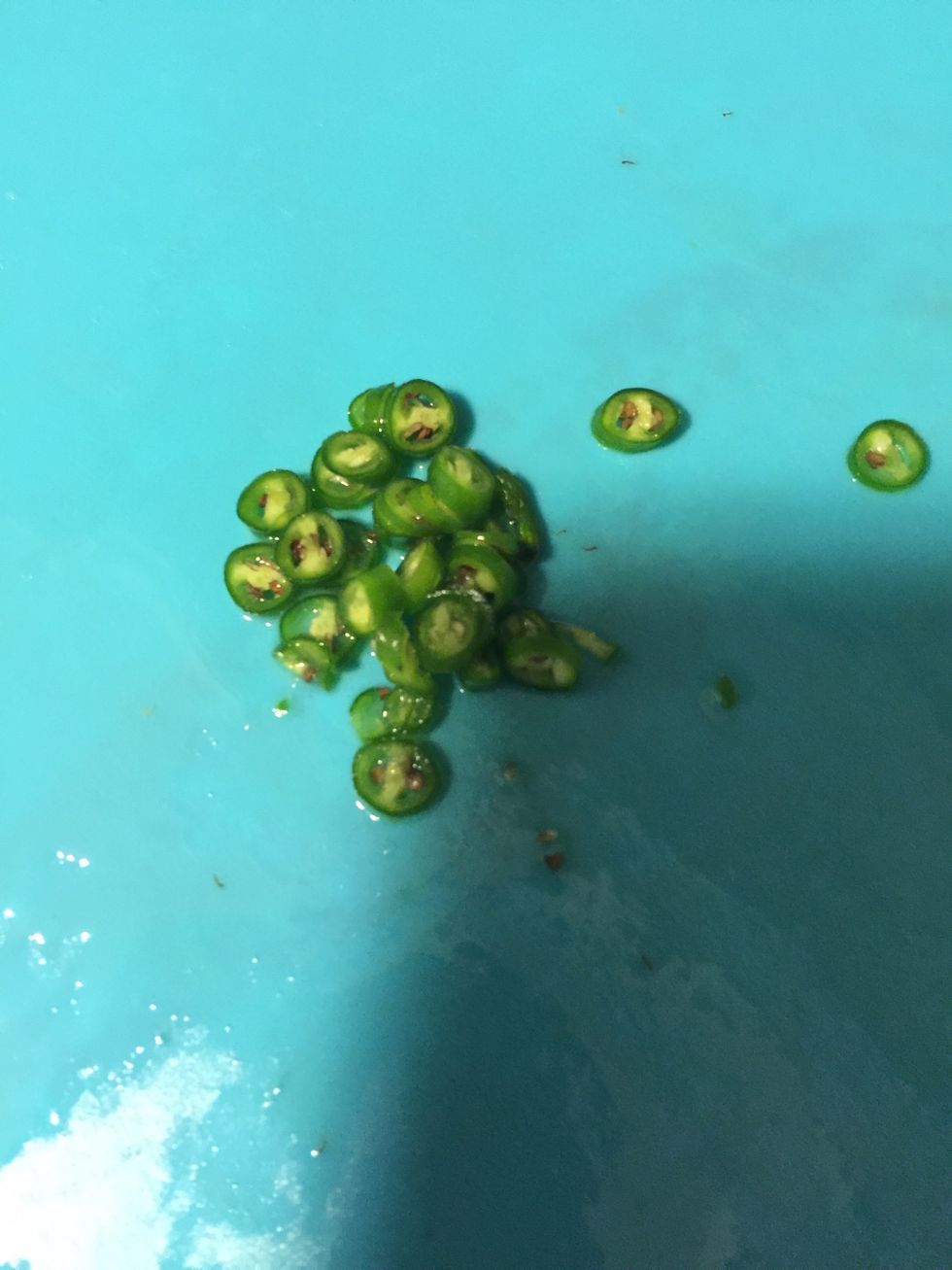 Chop one chili. This Is optional, you can avoid, if you don't want it to be spicy.