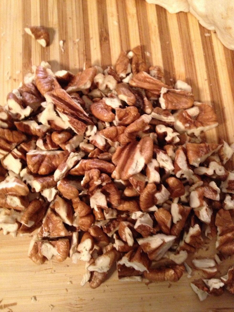 Chop one cup pecans