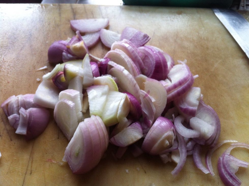 chop onion almost 5 .. I'm going to add almost 2 at start and 3 in second process