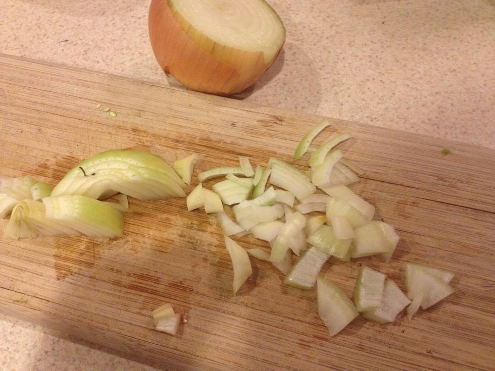 Chop onion and garlic