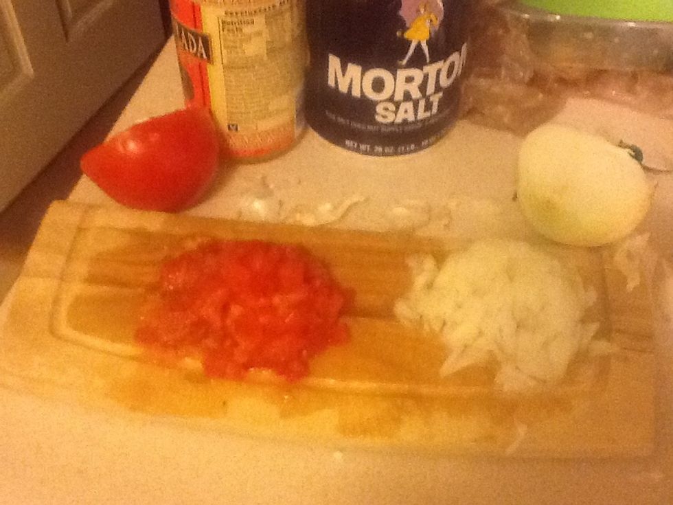 Chop onion and tomato