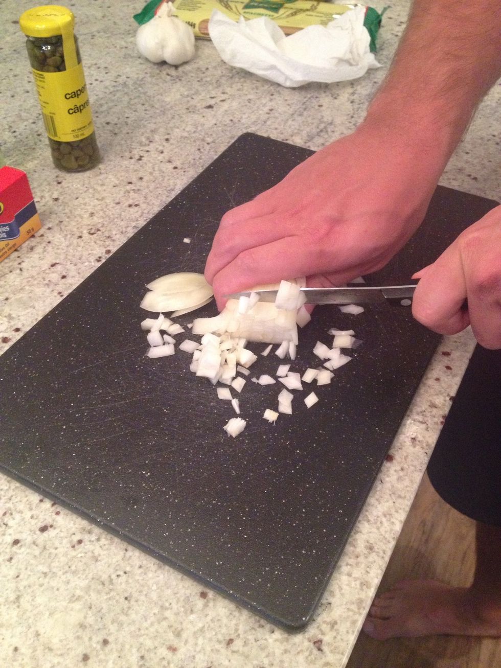 Chop onion finely