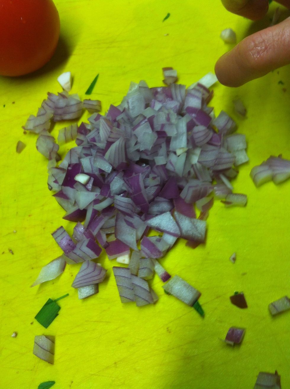Chop onion finely