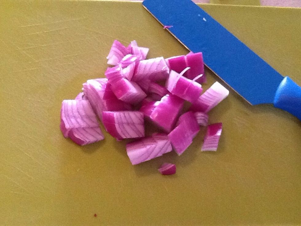 Chop onion into dice