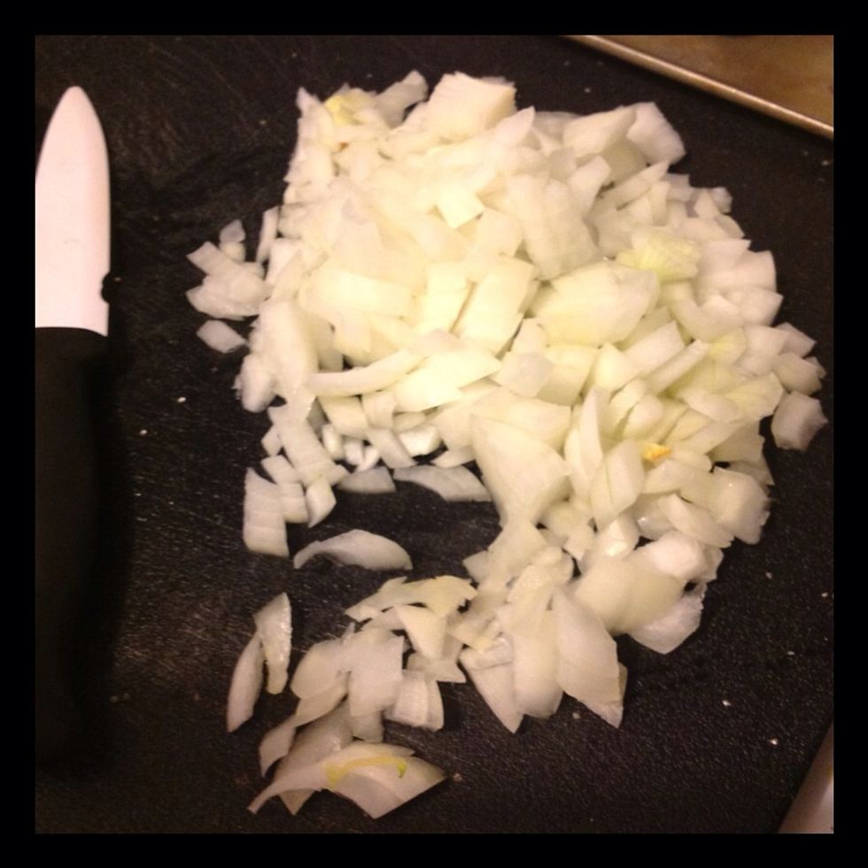 Chop onion roughly