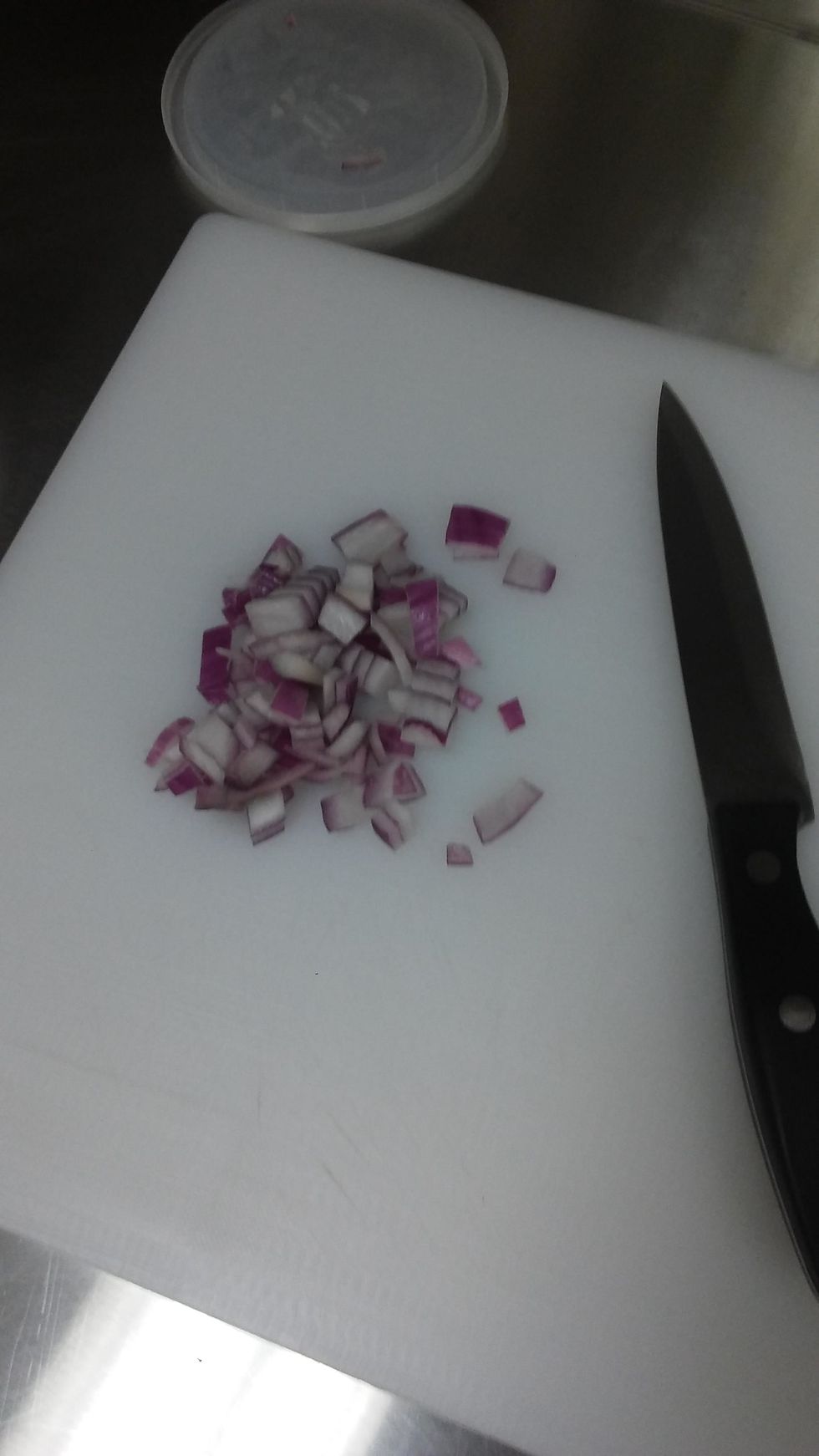 Chop onions, Slice peppers, and Cilantro cut as well