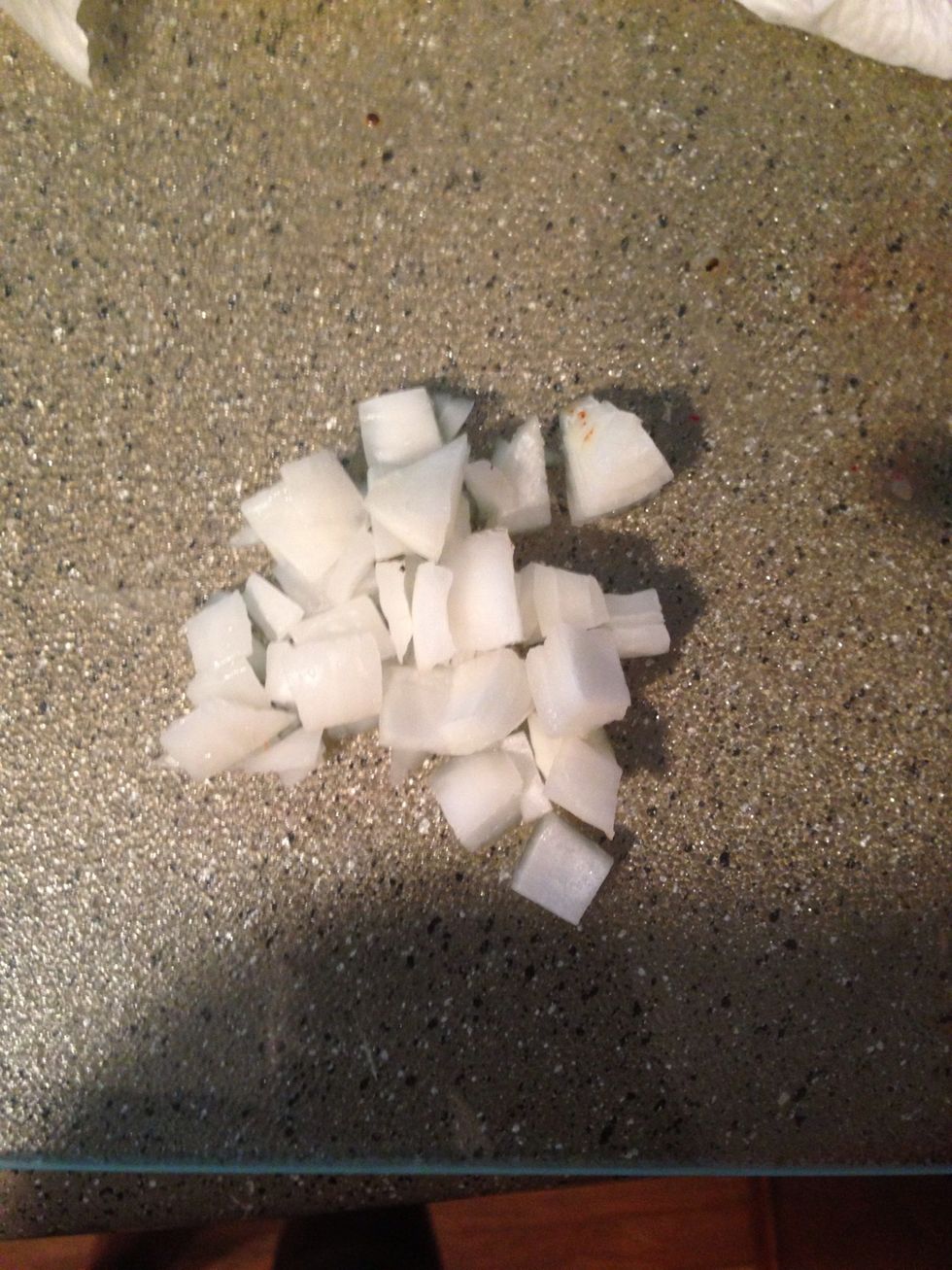 Chop onions to your liking