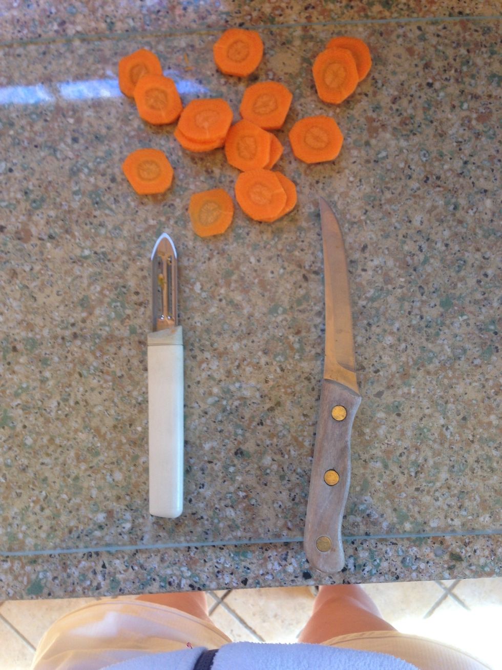 chop & peel half of a carrot & add it to the blender.