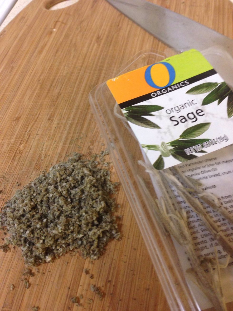 Chop Sage finely and add to ground meat