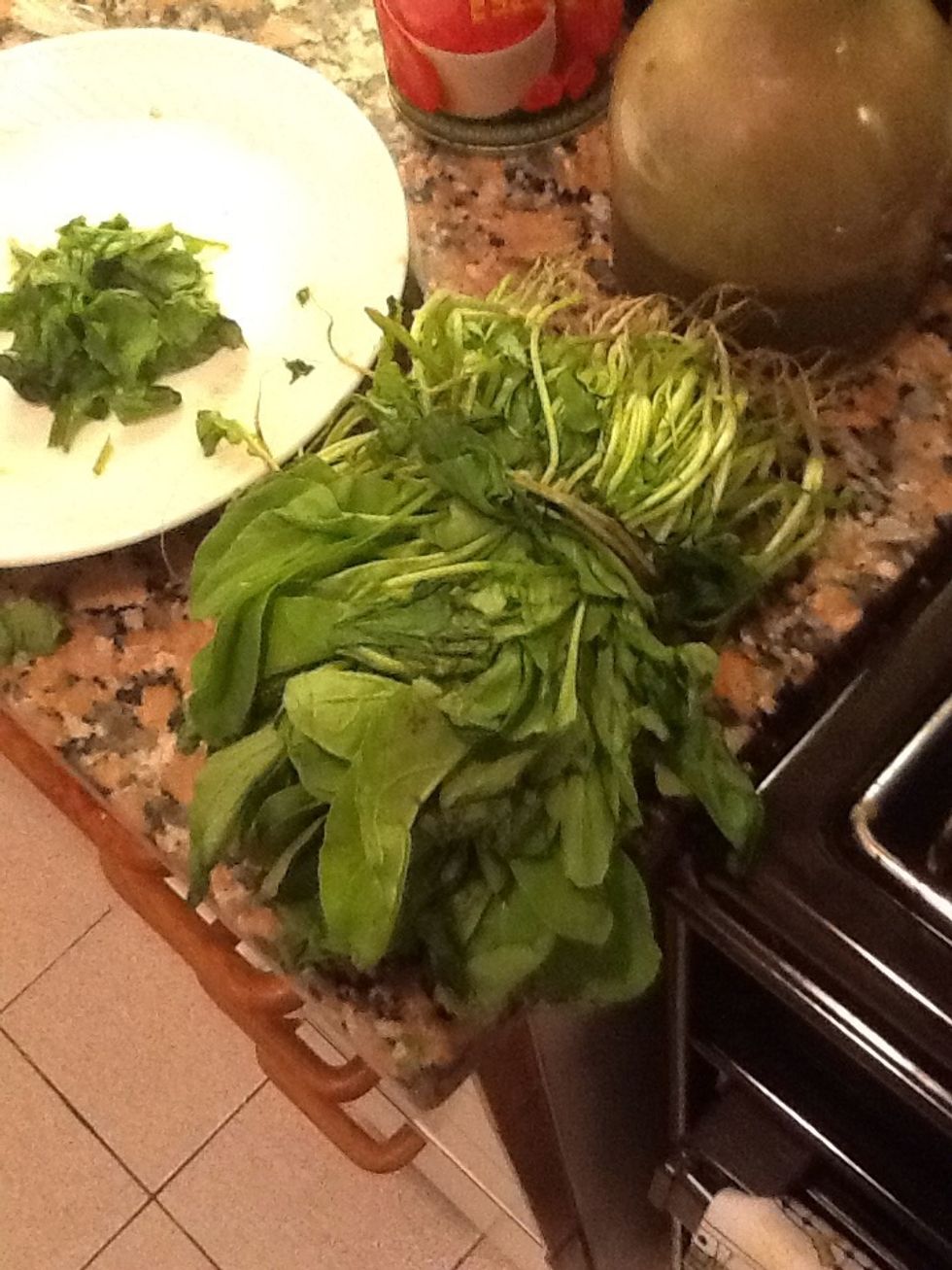 Chop some rocket, basil or spinach
