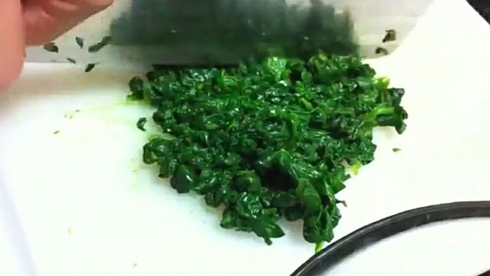 chop spinach and artichoke hearts