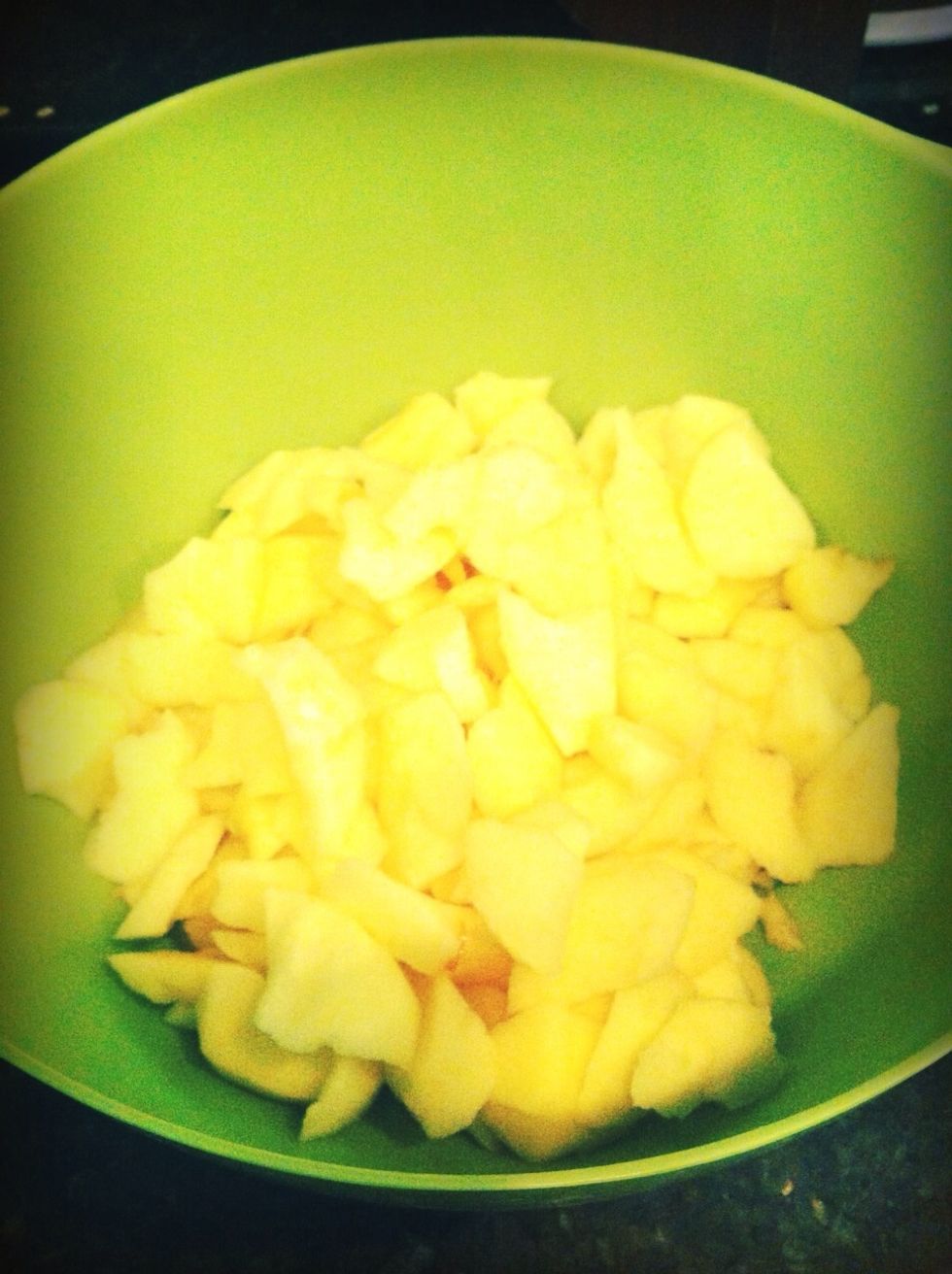 Chop the apples & put in a bowl :)