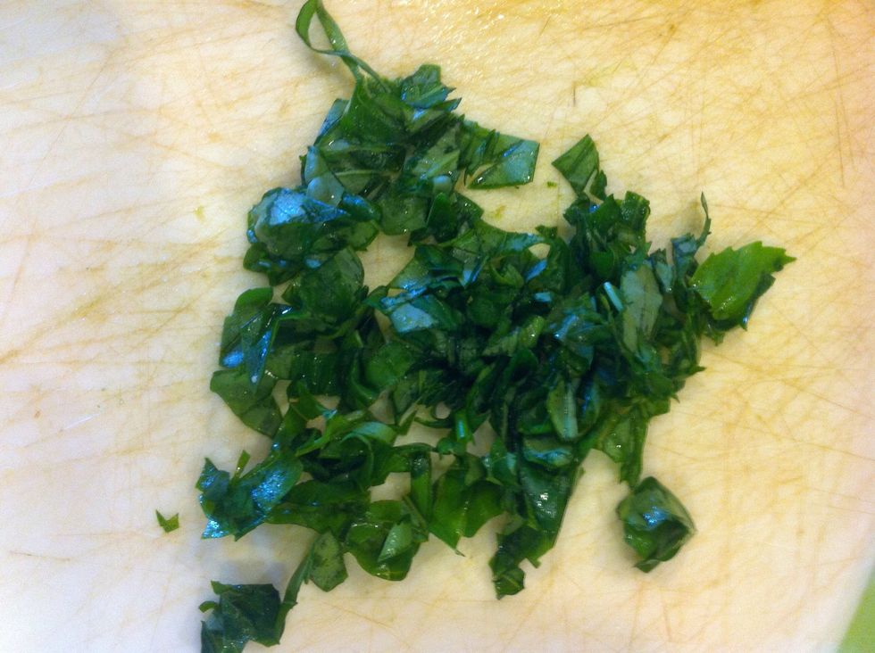 Chop the basil.