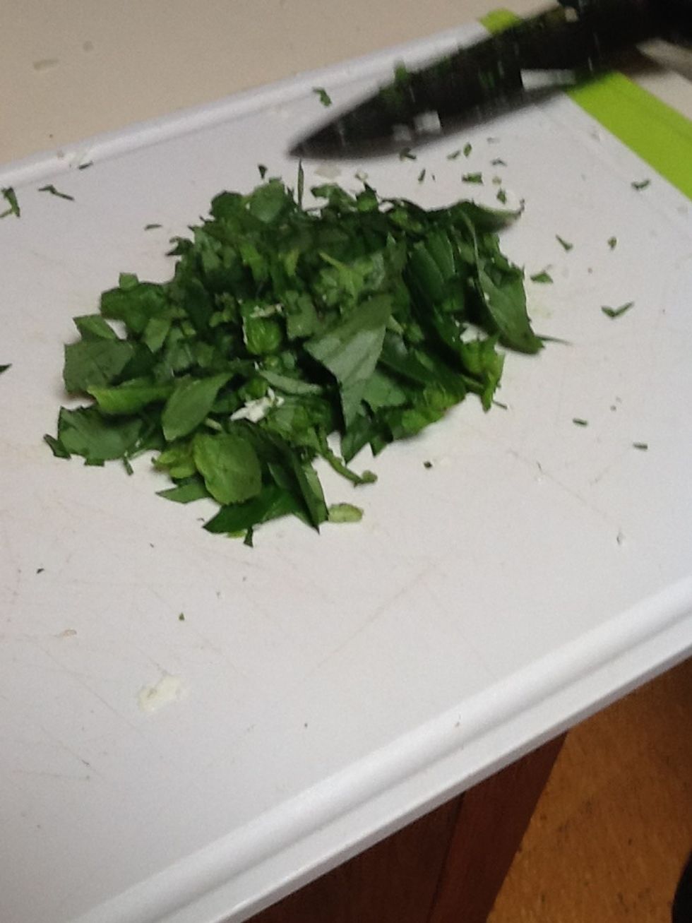 Chop the basil.