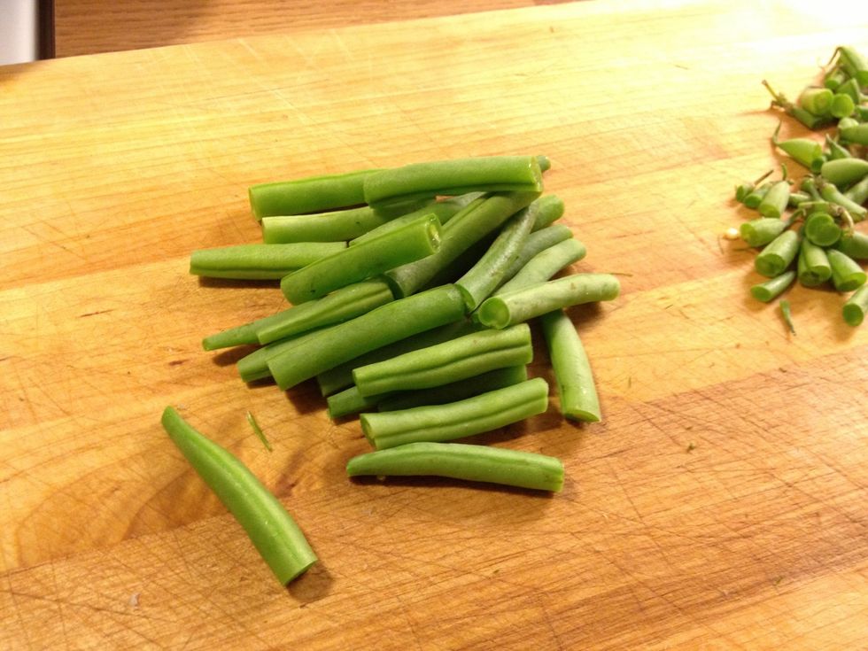 Chop the beans.