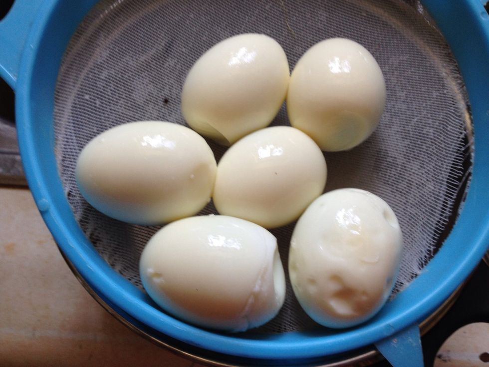 Chop the boiled eggs