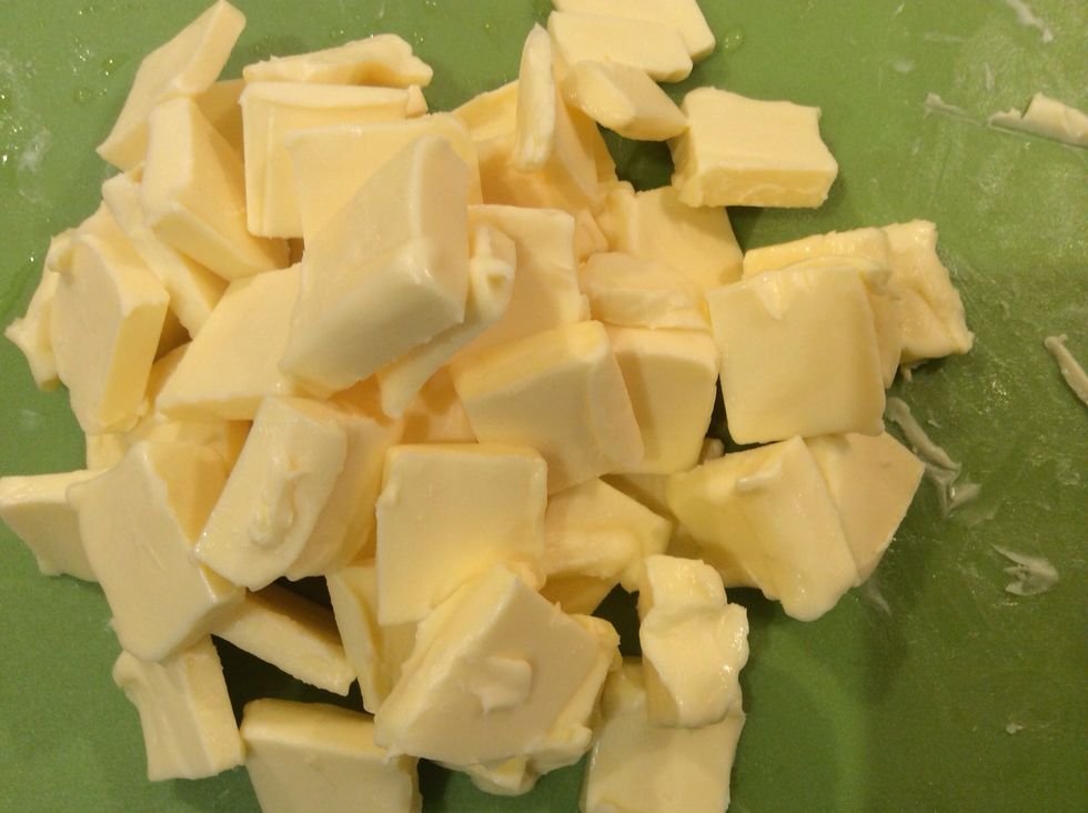 Chop the butter into small-medium chunks. (2-3 minutes)