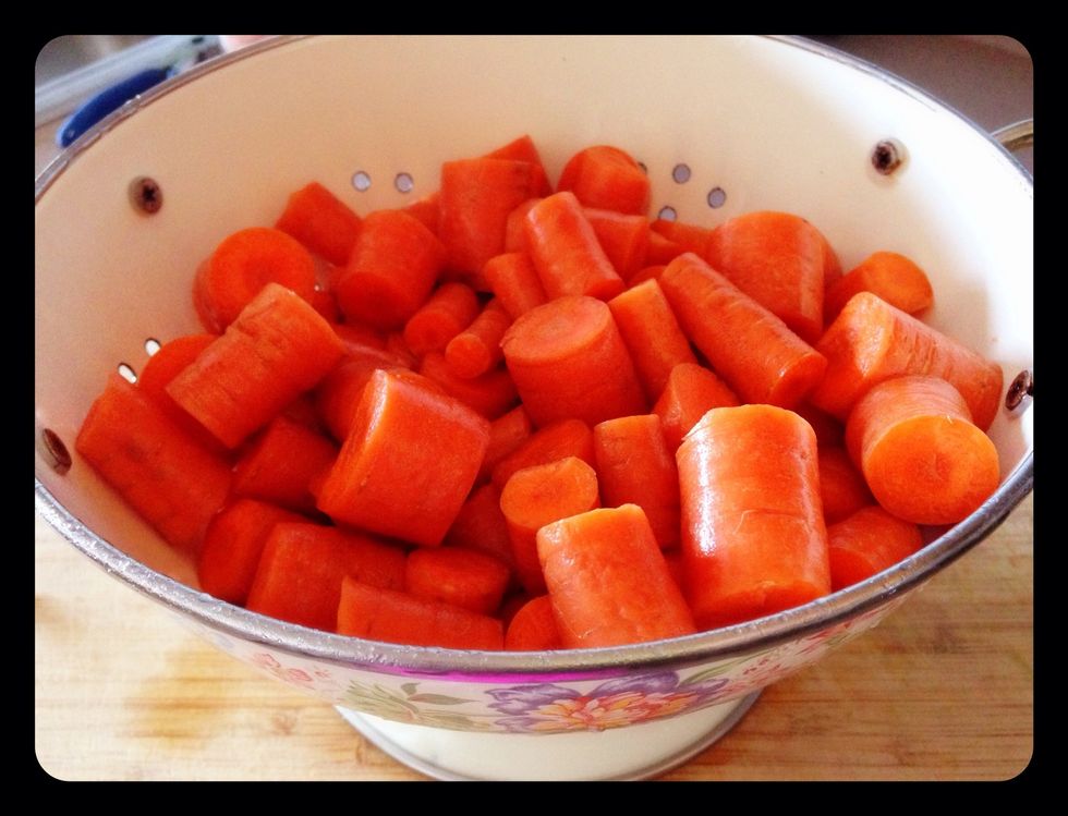 Chop the carrots.