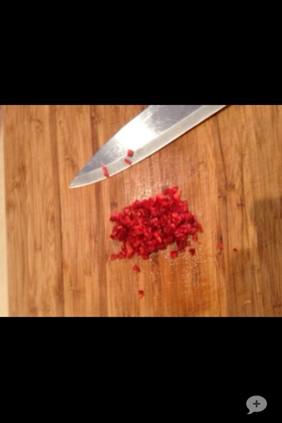 Chop the chilli up like this