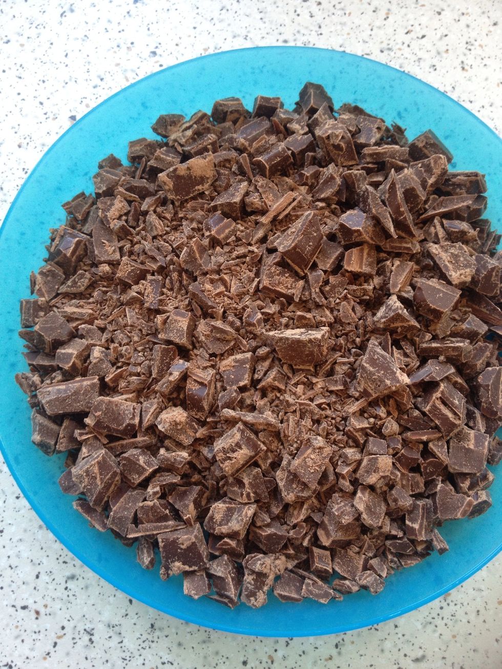 Chop the chocolate.