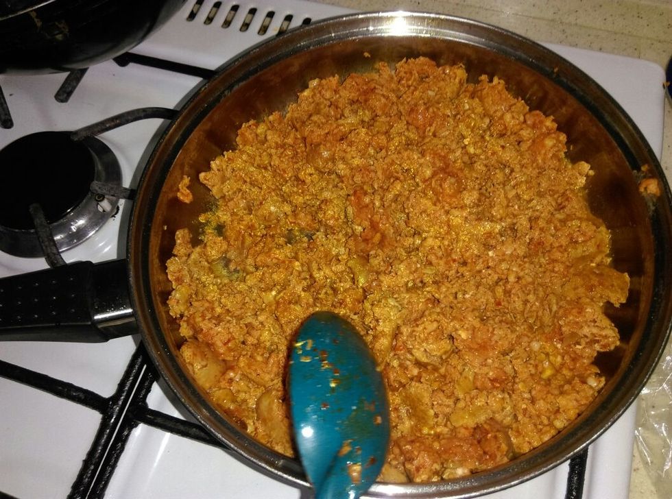 Chop the chorizo and put in the oil